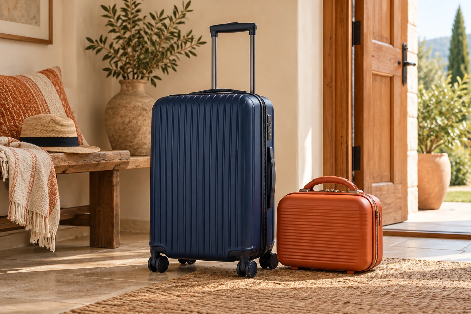 Suitcases and wheeled luggage collection
